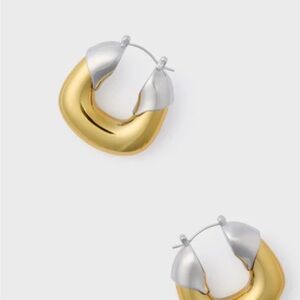 Gold and Silver Dangle Earrings with Intricate Design